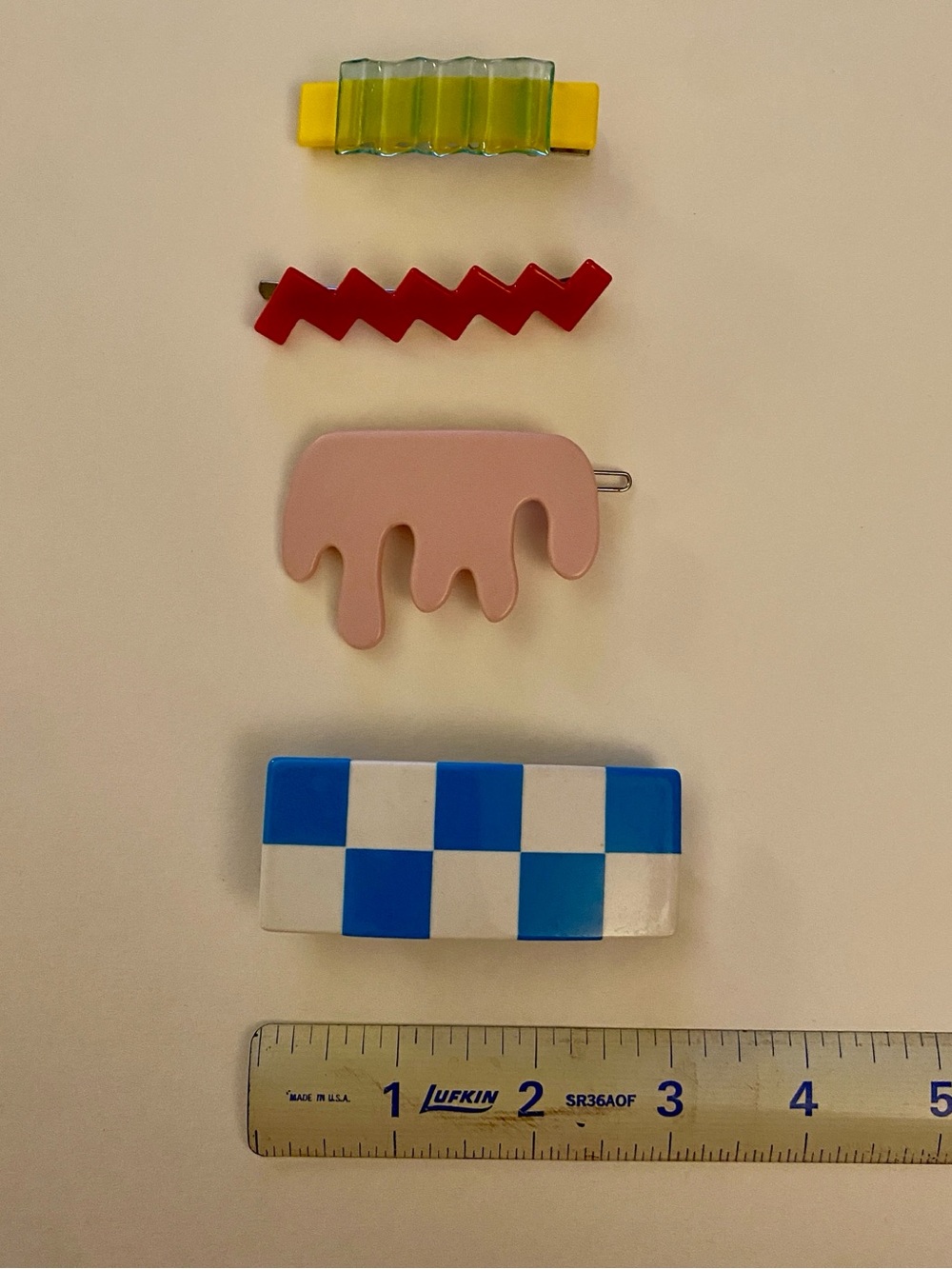 Chunks 4-Pc Multicolor Plastic Hair Barrettes
